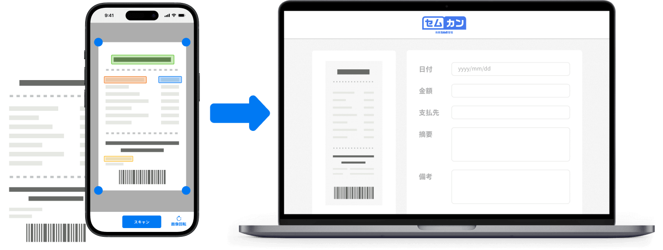 領収書登録をカンタン化イメージ